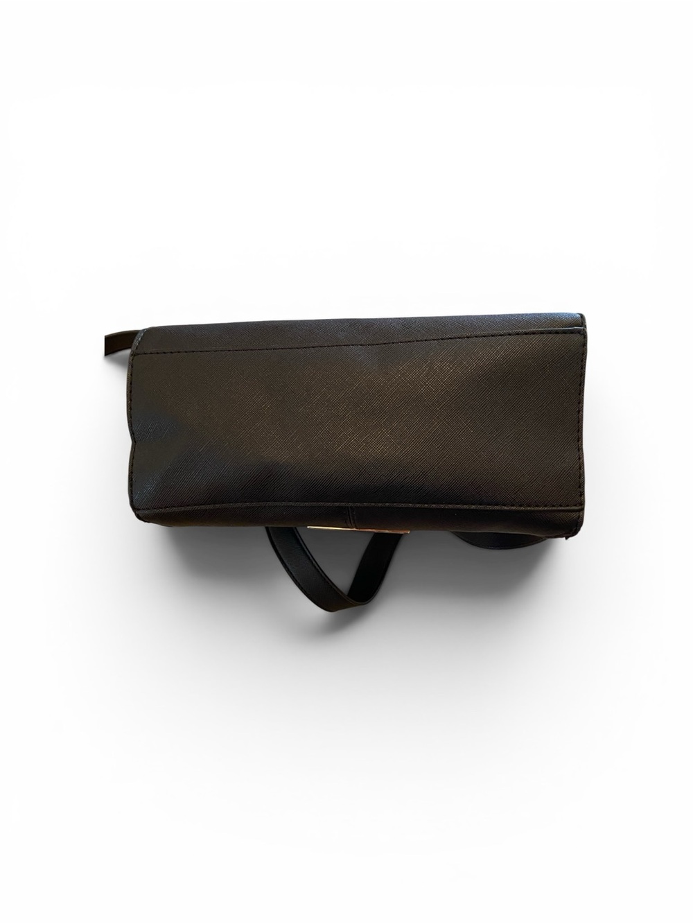 Steve Madden Black Leather Top-Handle Crossbody Bag with Gold Accents - Picture 4 of 15